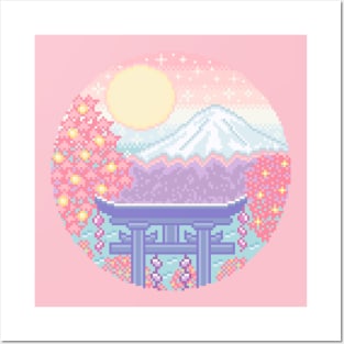 Mt Fuji Pixel Art Posters and Art